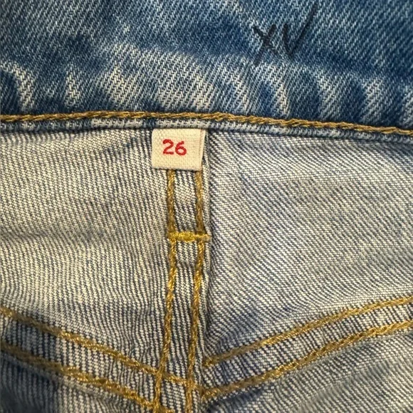 Levi's Wedgie Straight Leg Raw Hem Cropped Rough Tide Jeans Women’s size 26 - Picture 11 of 16